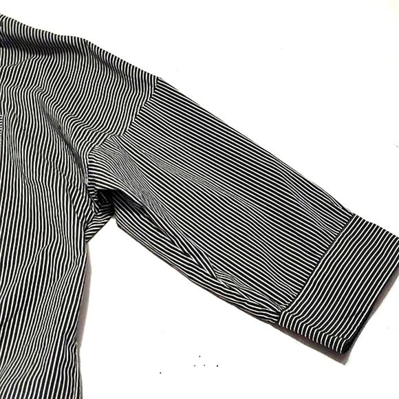 Tommy Bahama Boyfriend Navy & White Striped Oversized Button Down Tunic Shirt - Picture 9 of 12